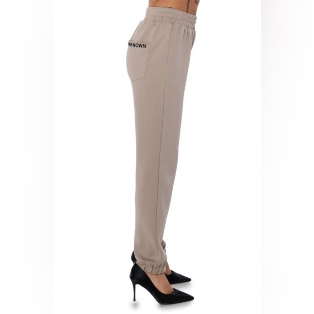 •SOURCE UNKNOWN• Taupe Back Pocket Graphic Jogger Pants - Picture 3 of 5